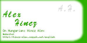 alex hincz business card